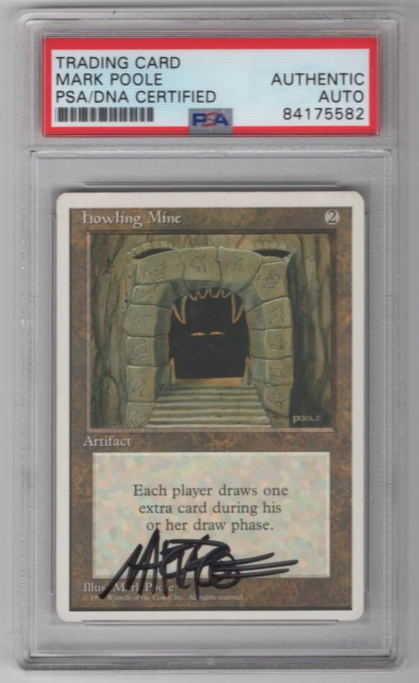 1995 MTG Magic The Gathering Mark Poole Signed Howling Mine Card PSA/DNA - Image 1 of 1