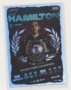 2021 Topps Turbo Attax Lewis Hamilton Rare Seven Time Champion #204 - Picture 1 of 1