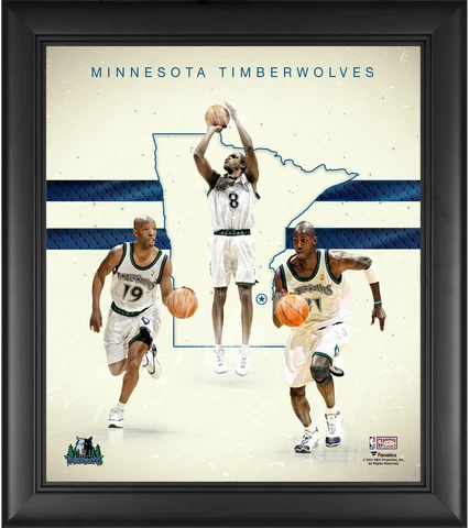 Timberwolves FRMD 15x17 2000's Hardwood Classic Franchise Foundations Collage Cover
