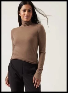 Athleta Foresthill Ascent Rollkragen Top Damen XS Wollmischung nahtlos - Bild 1 von 9