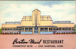 EAST HARTFORD, CONNECTICUT - PURITAN MAID RESTAURANT - VINTAGE LINEN POSTCARD - Imagen 1 de 2