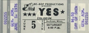 YES 1976 Relayer U.S. Summer Tour Unused Concert Ticket 6/5/76 - Picture 1 of 1
