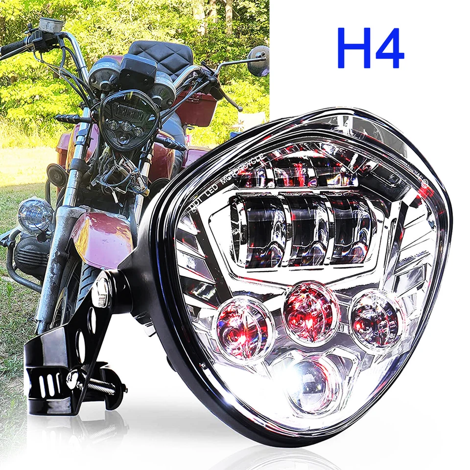 Faro LED alto/bajo para motocicleta Indian Scout 60 Sixty Bobber de 7" con soporte Foto 1 de 4