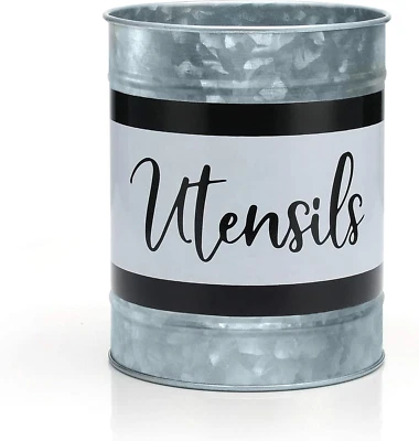 Держатель кухонной утвари - фермерский камень для столешницы, черный и белый - Изображение 1 из 4