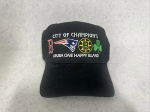 Boston 4 Logo hat New England Patriots Red Sox Bruins Celtics, Boston Strong - Picture 1 of 12