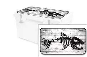 Vinyl Cooler Wrap fits RTIC 65qt | Decal Skin LID - Bonefish White Wood - Picture 1 of 7