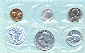 1960 Small Date Proof Set Gems Full Red Small Date Cent W/ Envelope FREE SHIP - Picture 1 of 2