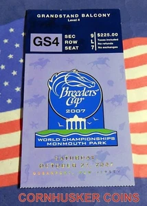 2007 BREEDERS CUP GRANDSTAND TICKET ~ MONMOUTH PARK ~ BC CLASSIC WINNER CURLIN - Picture 1 of 2