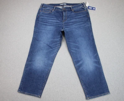 Pantalones de mezclilla Lands' End para mujer 22W azul bolsillos elásticos tiro alto pierna recta Foto 1 de 4