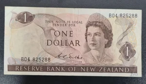 1968 New Zealand 1 Dollars BANKNOTE Circulated - Picture 1 of 2