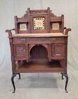 Antique English Aesthetic Movement Walnut, Marble and Minton Tile Sideboard