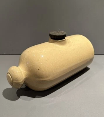 Antique Rare 1900s Bed Pig Foot Warmer Original Stopper Cream Stone Vintage Item - Image 1 of 3