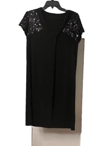 TAYLOR Dress Black Sequins Stretchy - Picture 1 of 5