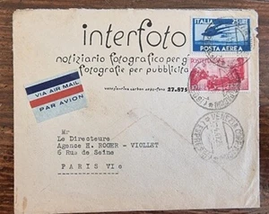 ITALIE Lettre à entête publicitaire INTERFOTO Venise vers Paris 7 (1947) PHOTO - Imagen 1 de 1