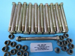 (20) AN5-31A Aircraft Bolts 5/16”-24 x 3.218 +20 ea. MS21042-5 Self-Locking Nuts - Picture 1 of 2