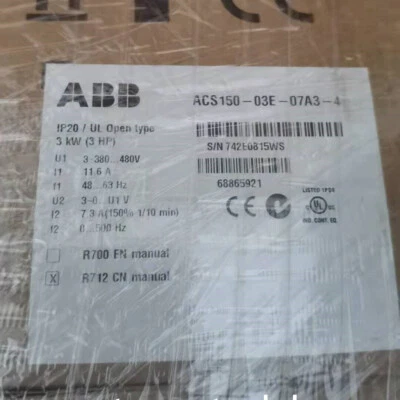 ACS150-03E-07A3-4 ABB Inverter Brand New ACS150-03E-07A3-4 Fast Shipping 1pcs - Image 1 of 4