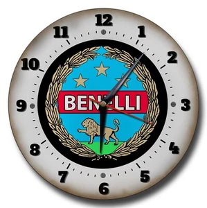 BENELLI 250MM DIAMETER METAL CLOCK, CLASSIC ITALIAN BIKES - Picture 1 of 1
