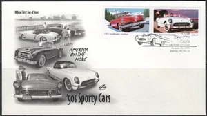 US Scott #3931 & 3933 "50s Sporty Cars", ArtCraft FDC, Unaddressed - Picture 1 of 1