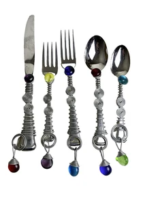 Vintage Dary Rees 1990s Sensationals Soho Bloomingdale’s 5 Pc Flatware Set KC - Picture 1 of 8