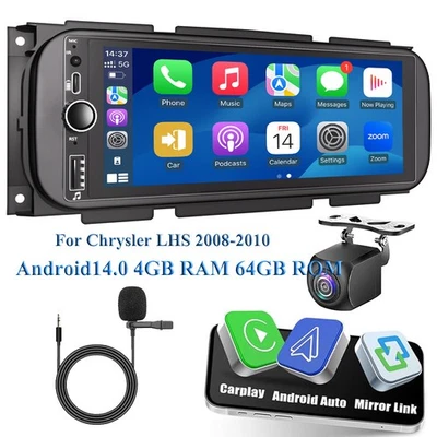 6.86" ANDROID 14 CARPLAY PARA 2008 2009 2010 Chrysler LHS COCHE ESTÉREO RADIO GPS FM Foto 1 de 4