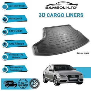 Fit for AUDI A4 SEDAN / B-8 2008-2015, Rear Liner Rubber 3D Cargo Trunk Mat - Picture 1 of 4