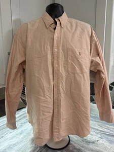 Ralph Lauren BIG SHIRT Men's Size Large Orange Button Long Sleeve 100% Cotton - Picture 1 of 10