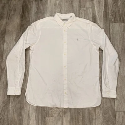 Camisa All Saints Para Hombre Extra Grande Blanca Manga Larga Con Botones Informal Foto 1 de 4
