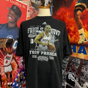 Y2K San Antonio Spurs Tony Parker 2007 NBA Finals MVP Player Tee Sz 2XL - Picture 1 of 6