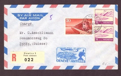 Suiza correo aéreo MiFr Ginebra 1943 a Berna - Imagen 1 de 2