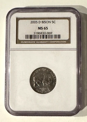 2005-D Jefferson Nickel BISON 5C NGC MS65 - Image 1 of 2