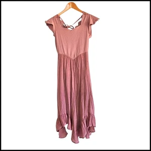 Joyfolie Girl's Pink Lace Back Dress Ruffle Hem Size 12 Kamea Ash Rose - Picture 1 of 15