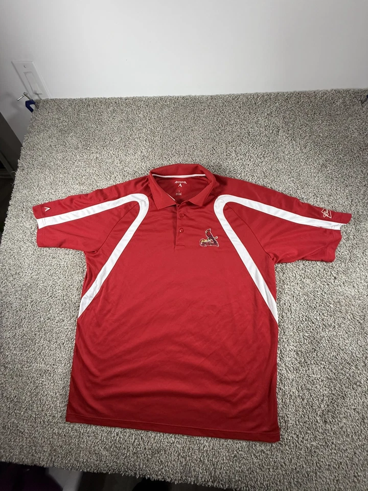 St Louis Cardinals Polo Shirt Mens Large Red Short Sleeve Embroidered Logo MLB - Image 1 of 4