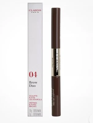 Clarins Brow DUO define y fija (04) marrón medio todo tipo de piel 0,03 OZ Foto 1 de 4