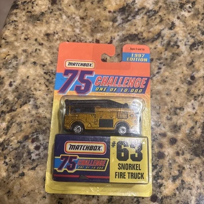 Matchbox 75 Challenge 63 Snorkel Fire Engine Mini Car  TOY CAR - Image 1 of 3