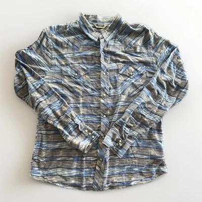 Salt Valley Western Pearl Snap Shirt Men's Large  southwest aztec Long Sleeve — 第 1/4 张图片