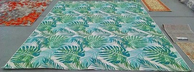 GREEN / TEAL 9'-10" x 12'-5" Back Stain Rug, Reduced Price 1172776647 BAR592X-9 - Image 1 of 4