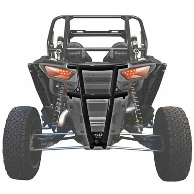 Rear Bumper Polaris RZR XP 1000 Turbo USA Made Tubular Steel Billet Caps BLACK - Image 1 of 4