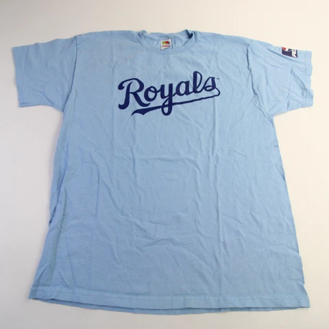 Kansas City Royals Fruit of the Loom Short Sleeve Shirt Men's Light Blue Used Cover