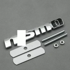 NEW JDM BLACK/SILVER N.I.S.M.O grill badge 3D Metal Racing Front Hood Emblem - Picture 1 of 6
