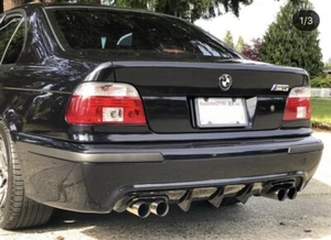 BMW E39 diffuser for rear M5 bumper LIP spoiler Splitter 2 exhaust for e39 mpack - Bild 1 von 9