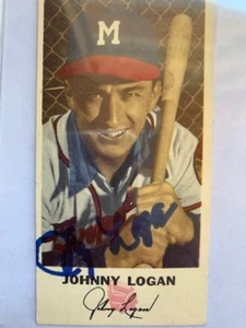1954 Johnston Cookies Johnny Logan autographed - Picture 1 of 1