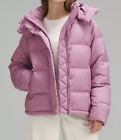 Lululemon Wunder Puff Jacket 600 Fill Goose Down Velvet Dust Pink Size 8 New