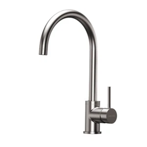 Grifo de cocina acero inoxidable cepillado agua caliente y fría para fregadero de cocina - Imagen 1 de 9