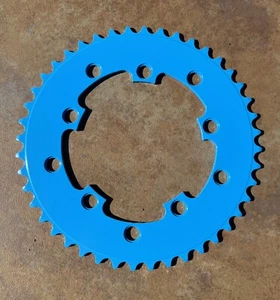 OLD SCHOOL BMX ALUMINUM 1/8" 44T CHAINRING 110 /130 GT HAWAIIAN BLUE - Picture 1 of 2