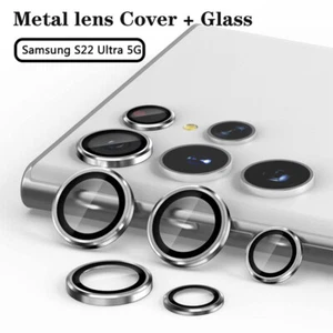 Metal Camera Lens Protectors For Samsung Galaxy S22 Ultra 1 Set Tempered Glass - Picture 1 of 15