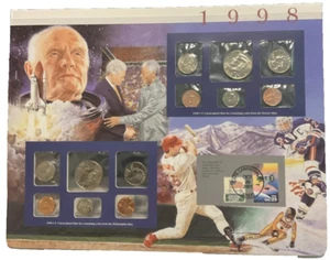 1998 P/D Uncirculated Mint Set Postal Commemorative Society Coin & Stamps - Picture 1 of 7