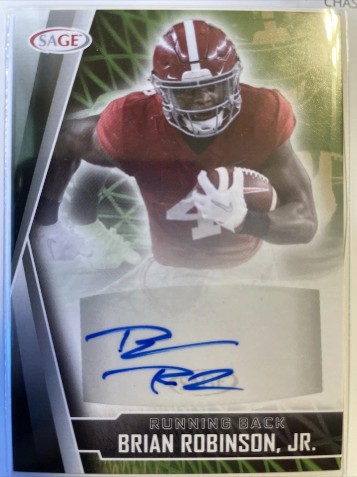 2022 SAGE Auto Brian Robinson Jr #A-BRJ Rookie Auto RC alabama crimson tide - Image 1 of 1