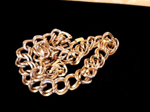 Collana Catena Doppia Maglia Doppio Maglia Vintage Designer GIVENCHY 21 Firmata