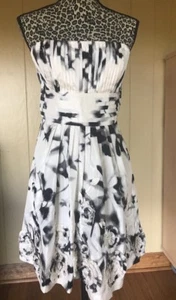 BCBG Max Azria 5589 Womens Rayna Ivory Ruffles Strapless Cocktail Dress 4 - Picture 1 of 10