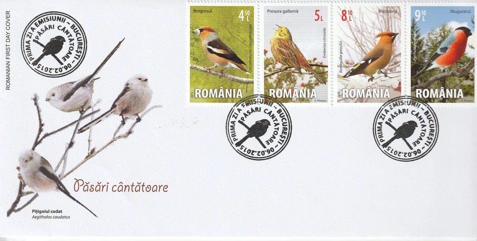 Romania COVER 2015 Birds finch chaffinch FIRST DAY POSTAL HISTORY NATURE  - Image 1 of 1